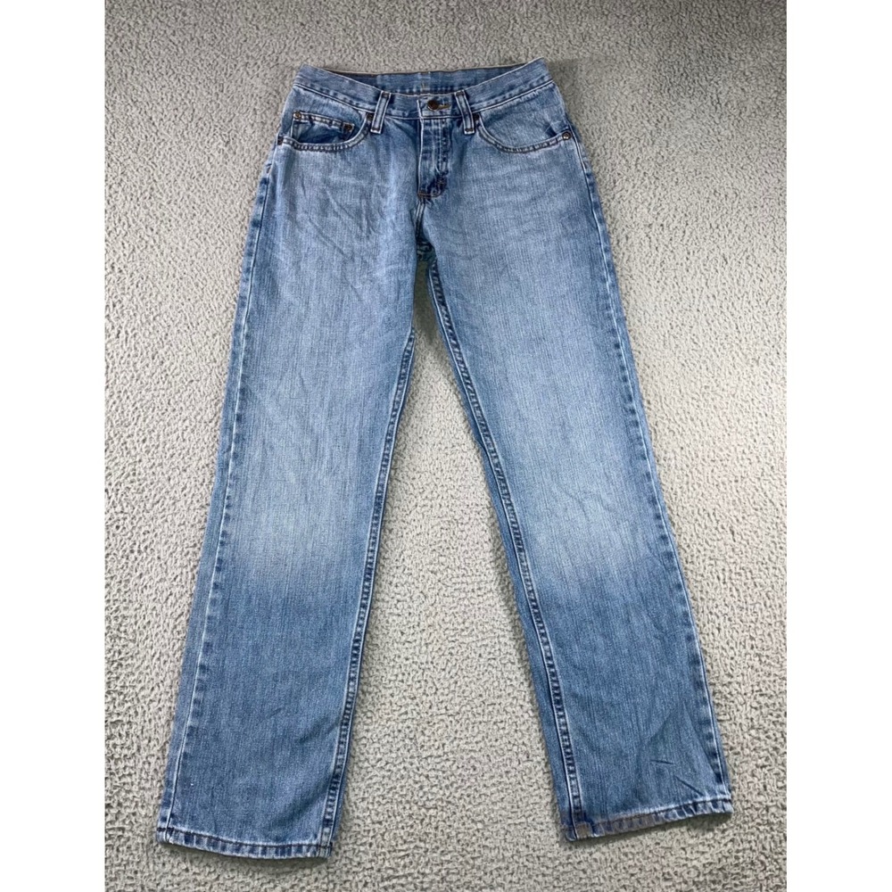 Vintage Lee Straight Leg Jeans Women 18 Mid Rise 90s Medium Wash Western Classic